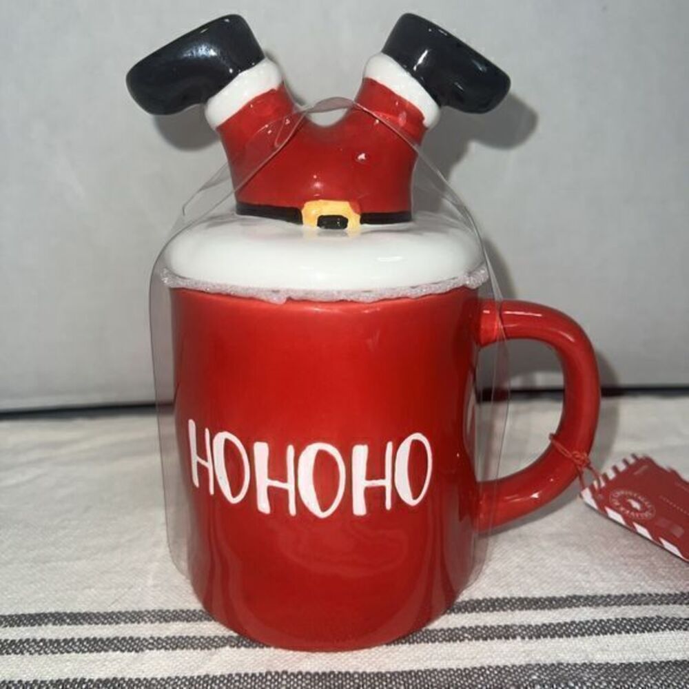 North Pole Express Delivery Christmas‎ Mug Santa HoHoHo With Topper-New